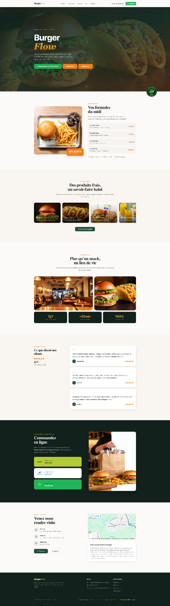 Capture complète du site BurgerFlow